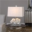 Uttermost Coral Resin and Iron Sculpture Table Lamp in Ivory and Beige