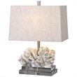 Uttermost Coral Resin and Iron Sculpture Table Lamp in Ivory and Beige