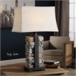 Uttermost Kodiak Concrete Steel and Fabric Table Lamp in Gray and Black