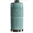 Uttermost Rila Ceramic and Iron Table Lamp in Distressed Teal and Off White