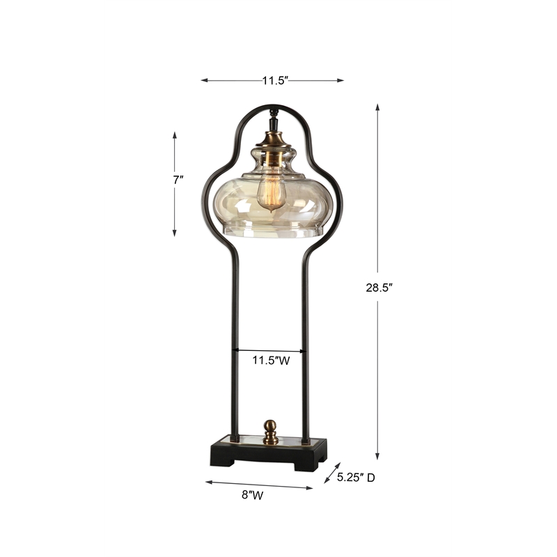 Uttermost Cotulla Metal and Resin Table Lamp in Aged Black and Antique Brass