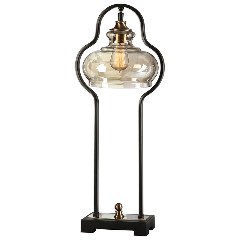 Uttermost Cotulla Metal and Resin Table Lamp in Aged Black and Antique Brass