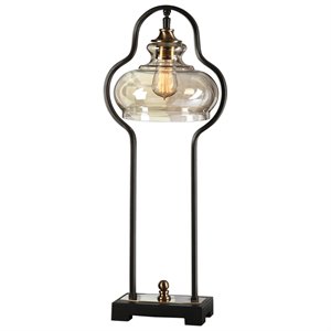 uttermost cotulla table lamp in aged black and antique brass