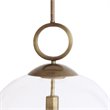 Uttermost Calix Coastal Steel and Glass Pendant Light in Aged Brass/Clear