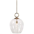 Uttermost Calix Coastal Steel and Glass Pendant Light in Aged Brass/Clear