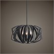 Uttermost Thales 3-Light Stainless Steel Geometric Pendant Light in Black