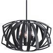Uttermost Thales 3-Light Stainless Steel Geometric Pendant Light in Black