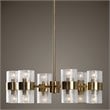 Uttermost Marinot 12-Light Iron and Glass Chandelier in Antique Brass