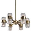 Uttermost Marinot 12-Light Iron and Glass Chandelier in Antique Brass