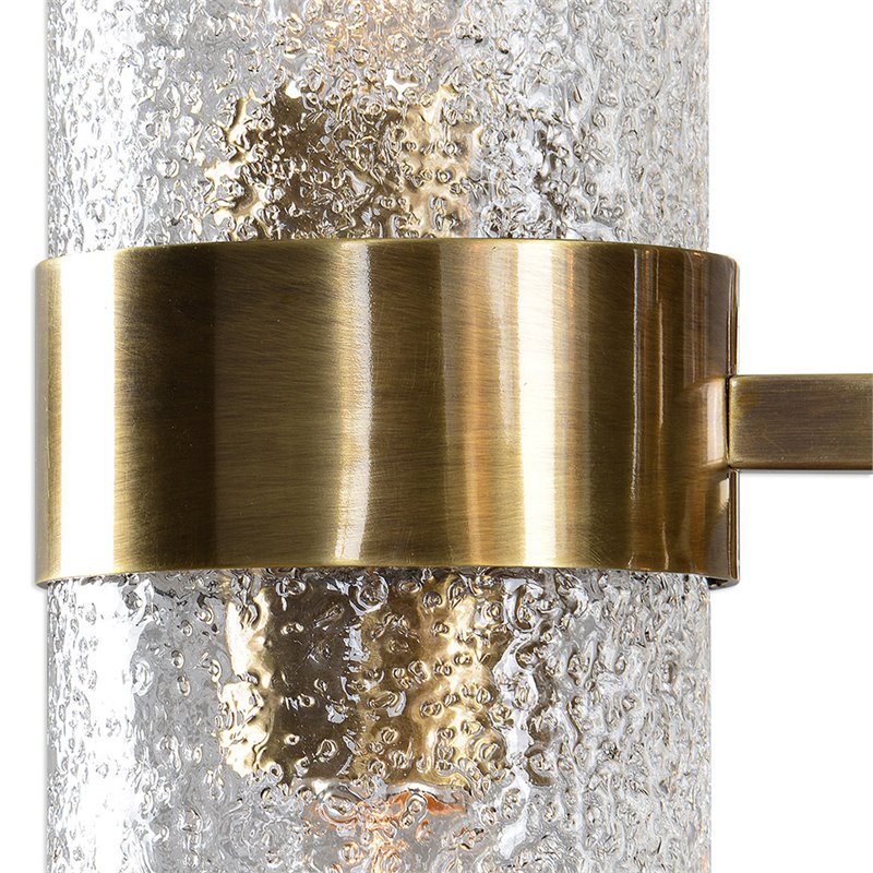 Uttermost Marinot 12-Light Iron and Glass Chandelier in Antique Brass