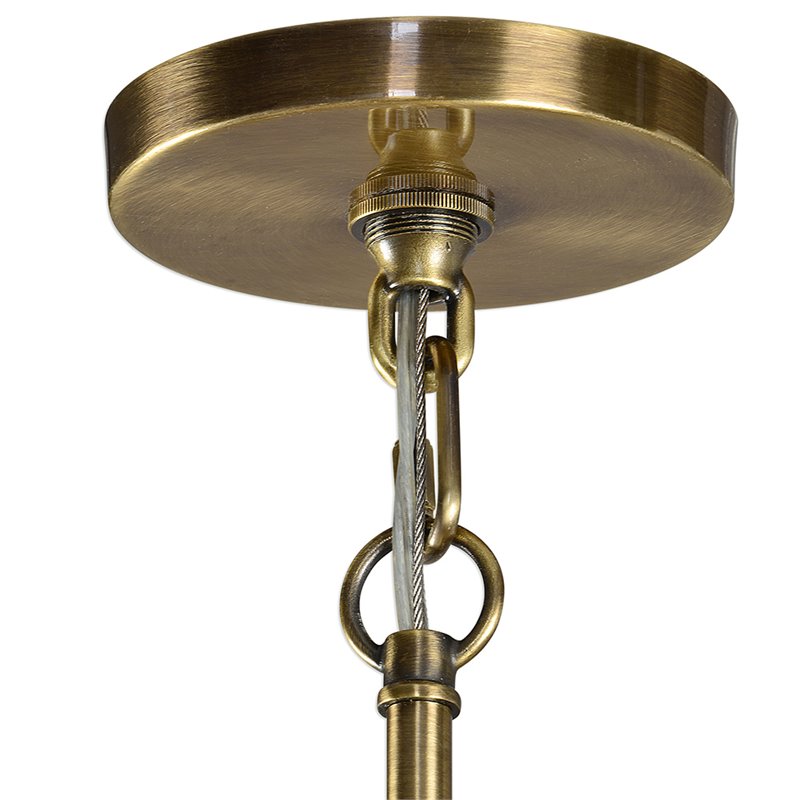 Uttermost Marinot 12-Light Iron and Glass Chandelier in Antique Brass