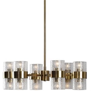 uttermost marinot 12 light chandelier in antique brass