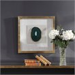 Uttermost Keeva Wood Agate Stone and Fabric Shadow Box in White and Gold