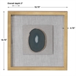 Uttermost Keeva Wood Agate Stone and Fabric Shadow Box in White and Gold