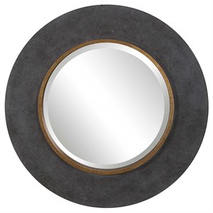 uttermost saul decorative mirror in charcoal and antique gold