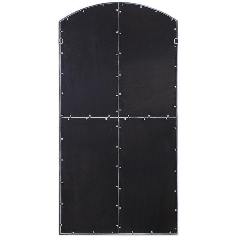 Uttermost Amiel Metal and Glass Arched Decorative Mirror in Rust Gray/Off White