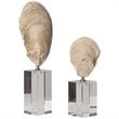 Uttermost Oyster 2-Piece Resin and Crystal Shell Sculpture Set in Aged Ivory