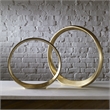 Uttermost Jimena 2-Piece Contemporary Aluminum Ring Sculpture Set in Gold
