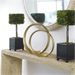 Uttermost Jimena 2-Piece Contemporary Aluminum Ring Sculpture Set in Gold