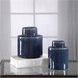 Uttermost Saniya 2-Piece Coastal Ceramic Container Set in Sapphire Blue