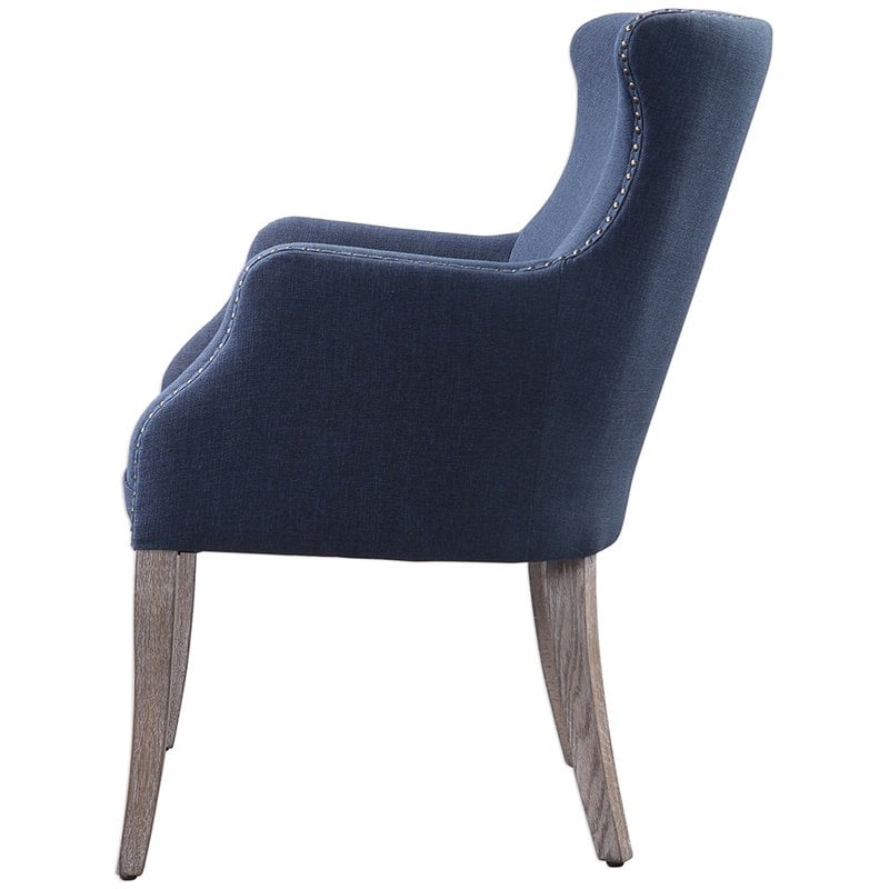 Denim wingback online chair