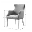 Uttermost Yareena Coastal Wood and Fabric Wingback Accent Chair - Denim Blue/Oak