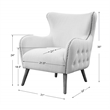 Uttermost Donya Coastal Fabric Tufted Accent Chair in Cream/Oak/Bronze