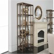 Uttermost Karishma 4-Shelf MDF and Metal Bookcase in Antique Gold/Dark Walnut