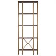Uttermost Karishma 4-Shelf MDF and Metal Bookcase in Antique Gold/Dark Walnut