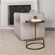 Uttermost Jessenia Marble and Metal Accent Table in Antique Brushed Gold