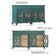 Uttermost Oksana Coastal Wood and Glass Sideboard in Antique Green/Antique White