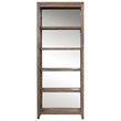 Uttermost Delancey 5-Shelf Wood and Metal Bookcase in Weathered Oak and Pewter