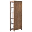 Uttermost Delancey 5-Shelf Wood and Metal Bookcase in Weathered Oak and Pewter