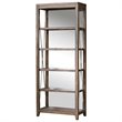 Uttermost Delancey 5-Shelf Wood and Metal Bookcase in Weathered Oak and Pewter