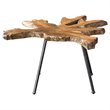 Uttermost Kravitz Teak Wood and Iron Accent Table in Light Honey and Aged Black