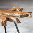 Uttermost Kravitz Teak Wood and Iron Accent Table in Light Honey and Aged Black