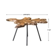Uttermost Kravitz Teak Wood and Iron Accent Table in Light Honey and Aged Black