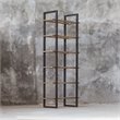 Uttermost Olwyn 6-Shelf Iron and Glass Bookcase in Driftwood and Aged Steel