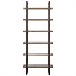 Uttermost Olwyn 6-Shelf Iron and Glass Bookcase in Driftwood and Aged Steel