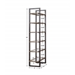 Uttermost Olwyn 6-Shelf Iron and Glass Bookcase in Driftwood and Aged Steel