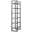 Uttermost Olwyn 6-Shelf Iron and Glass Bookcase in Driftwood and Aged Steel