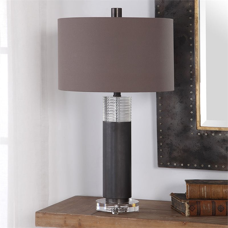 dark gray table lamp