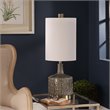 Uttermost Darrin Ceramic Metal and Fabric Table Lamp in White and Blue Gray
