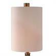 Uttermost Darrin Ceramic Metal and Fabric Table Lamp in White and Blue Gray