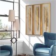 Uttermost Palma Coastal MDF Glass and Linen Shadow Box in Gold (Set of 3)