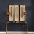 Uttermost Palma Coastal MDF Glass and Linen Shadow Box in Gold (Set of 3)