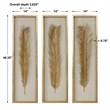 Uttermost Palma Coastal MDF Glass and Linen Shadow Box in Gold (Set of 3)