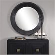 Uttermost Frazier Round Contemporary MDF and Glass Mirror in Dark Gray