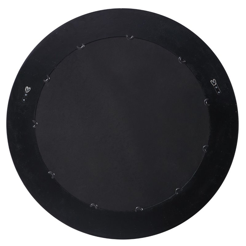 Uttermost Frazier Round Contemporary MDF and Glass Mirror in Dark Gray