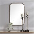 Uttermost Malay Traditional Iron and Glass Vanity Mirror in Antique Gold